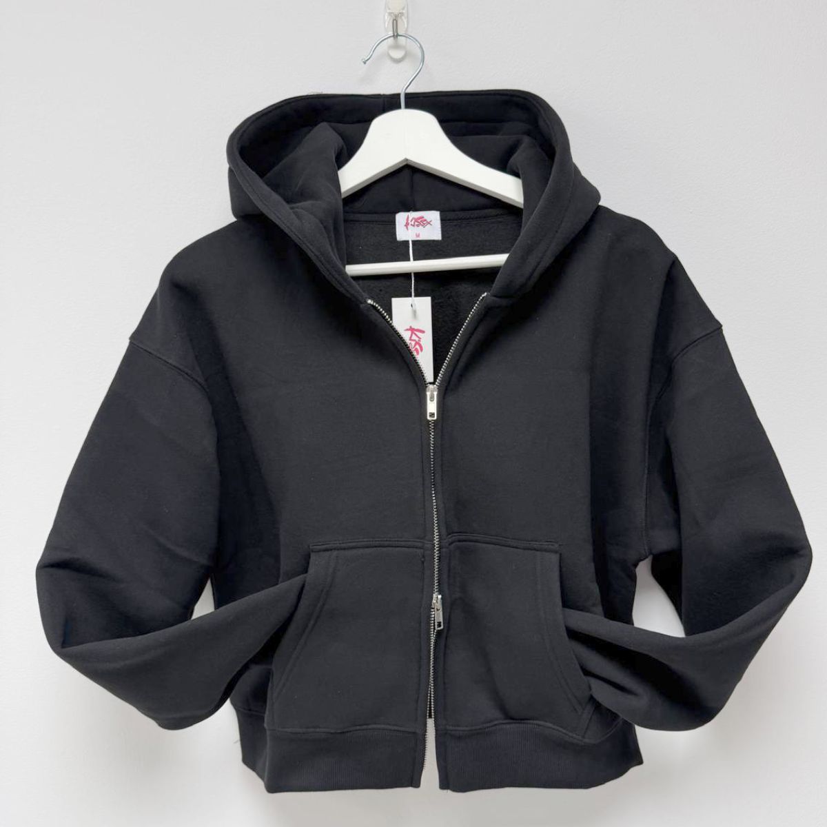 Double Zip Hoodie in Black