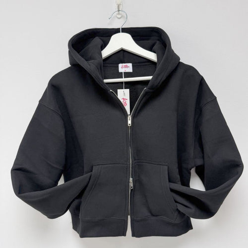 Double Zip Hoodie in Black
