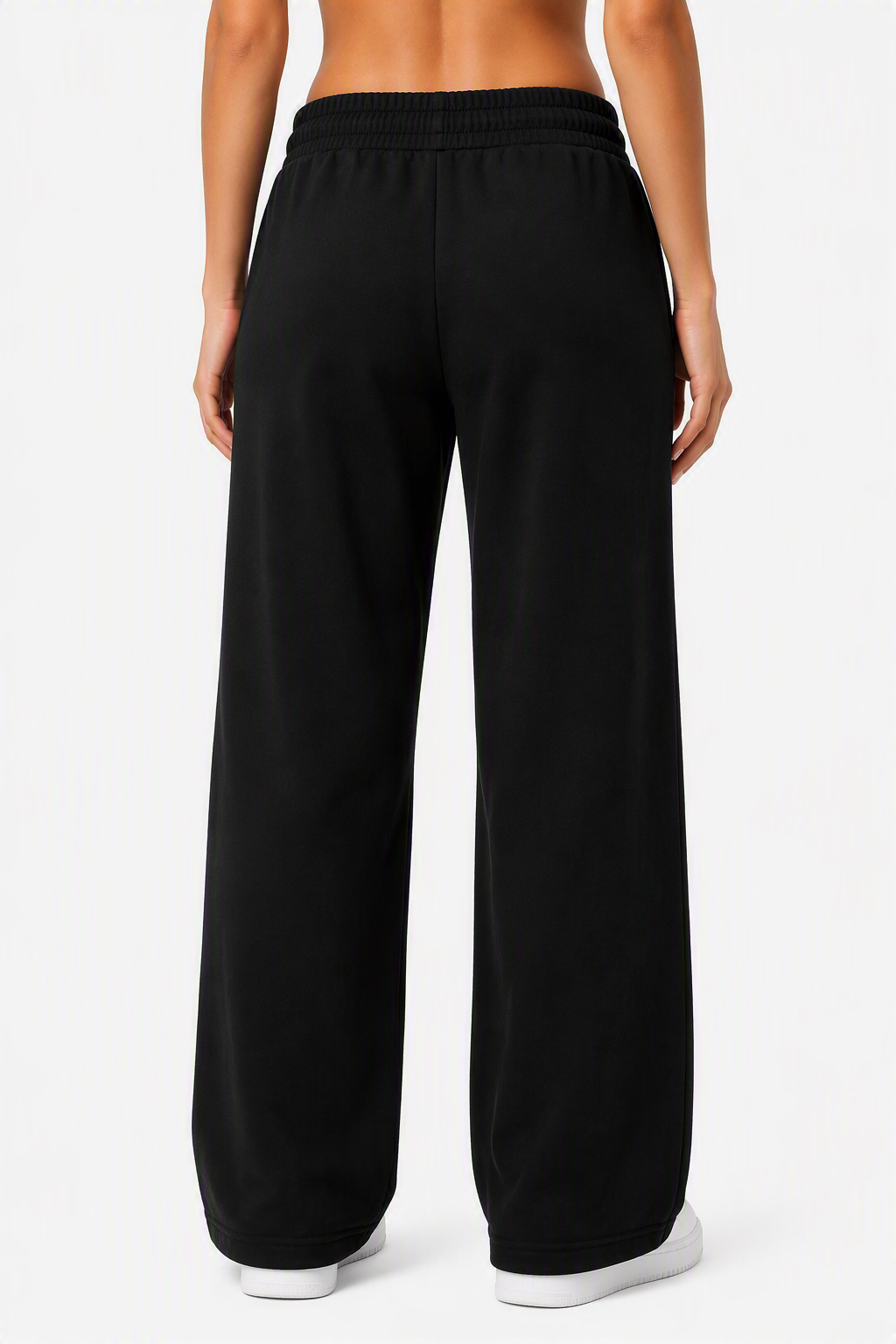 Signature Wide Leg Sweat Pants in Black