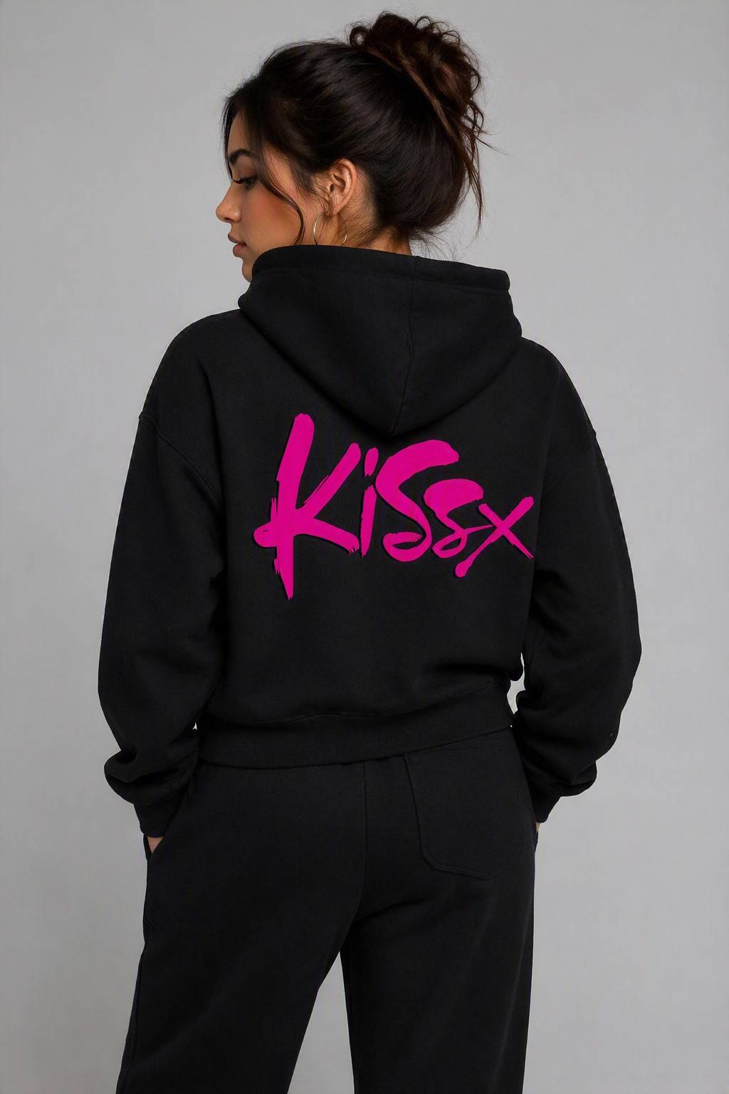 Double Zip Hoodie in Black