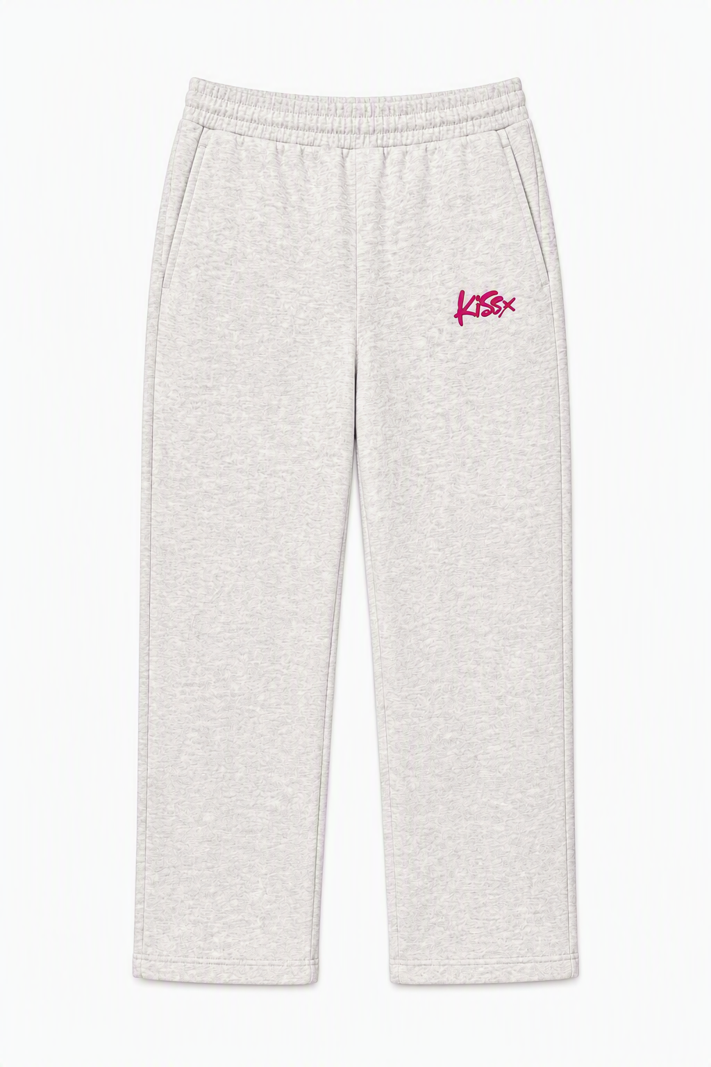 Signature Wide Leg Sweat Pants in Light Heather Grey