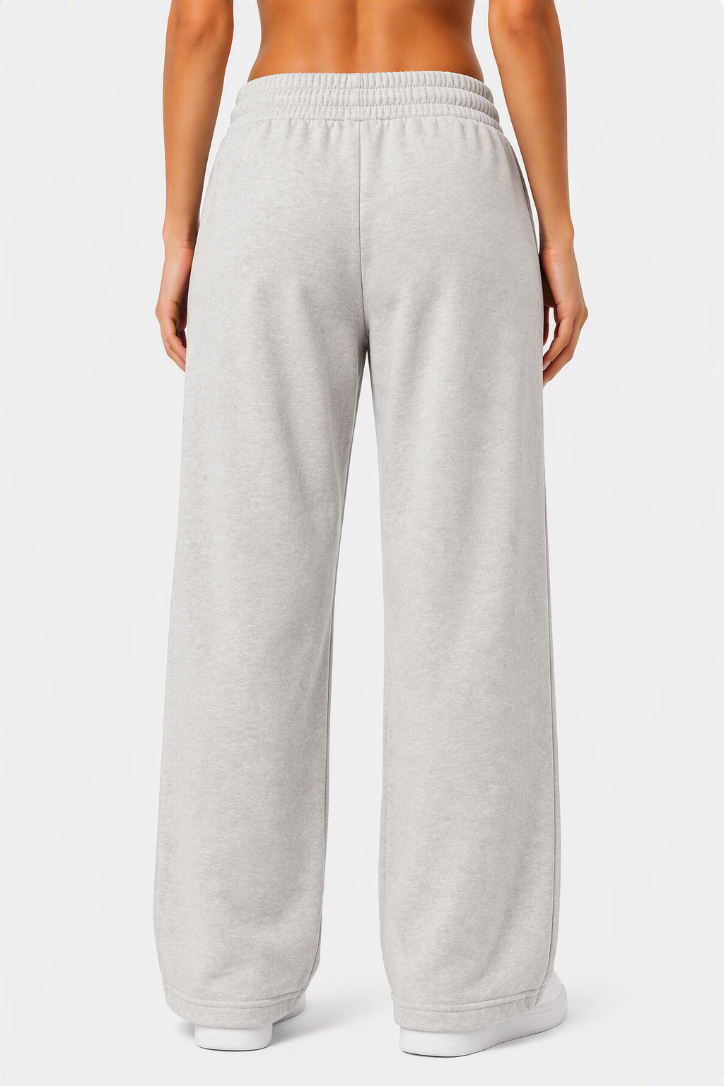Signature Wide Leg Sweat Pants in Light Heather Grey
