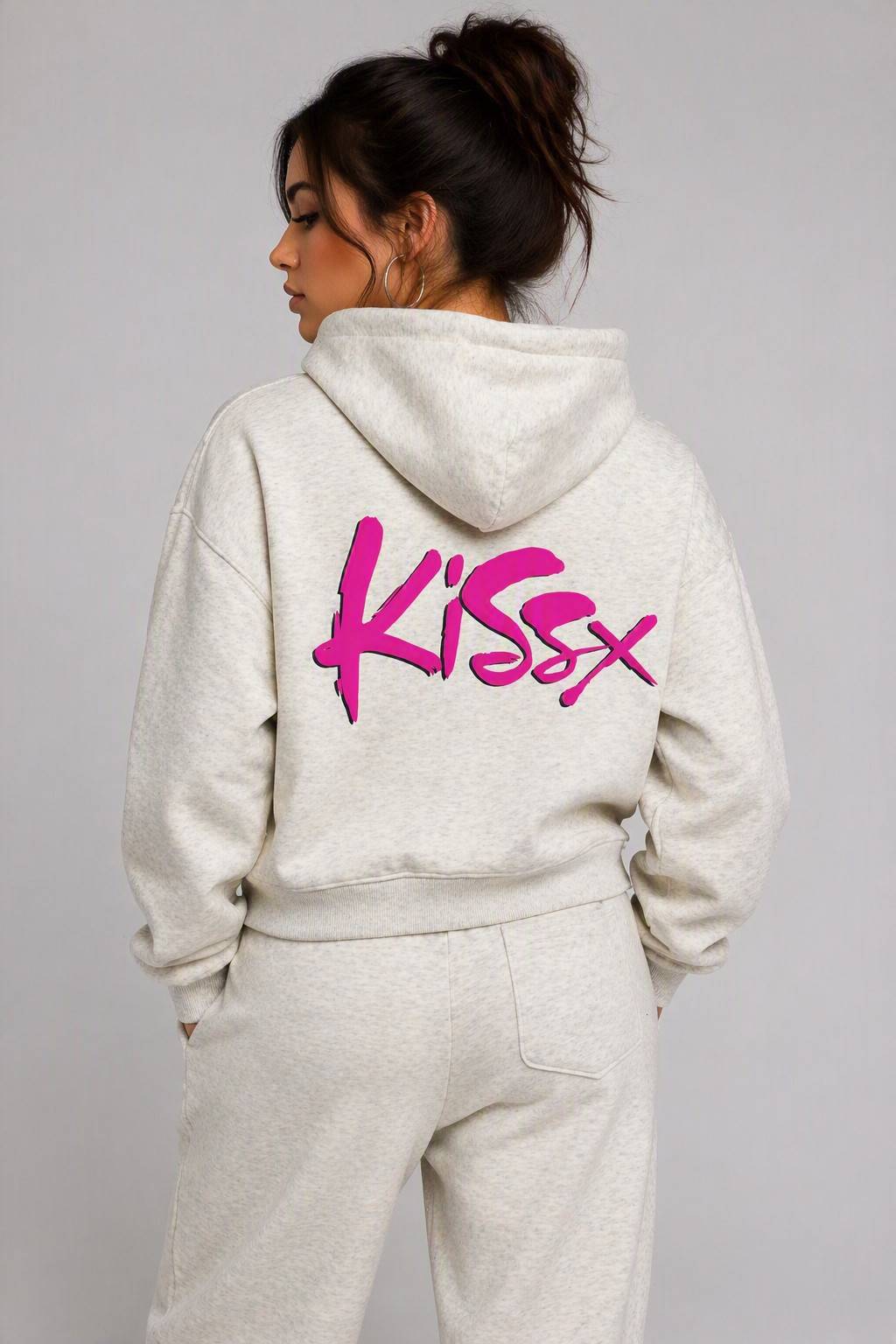 Double Zip Hoodie in Heather Grey